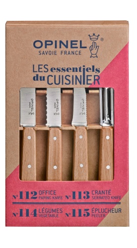 Набор ножей Opinel "Les Essentiels", нержавеющая сталь, рукоять бук( 4 шт./уп.), 001300 фото 2